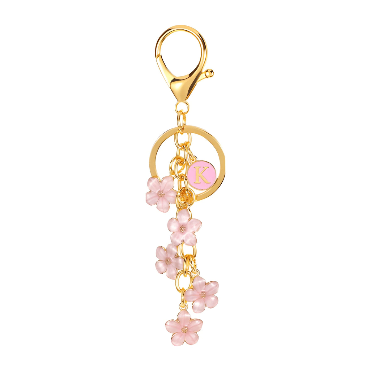Lettera iniziale Fiore Margherita - Charm per borsa (Rosa)
