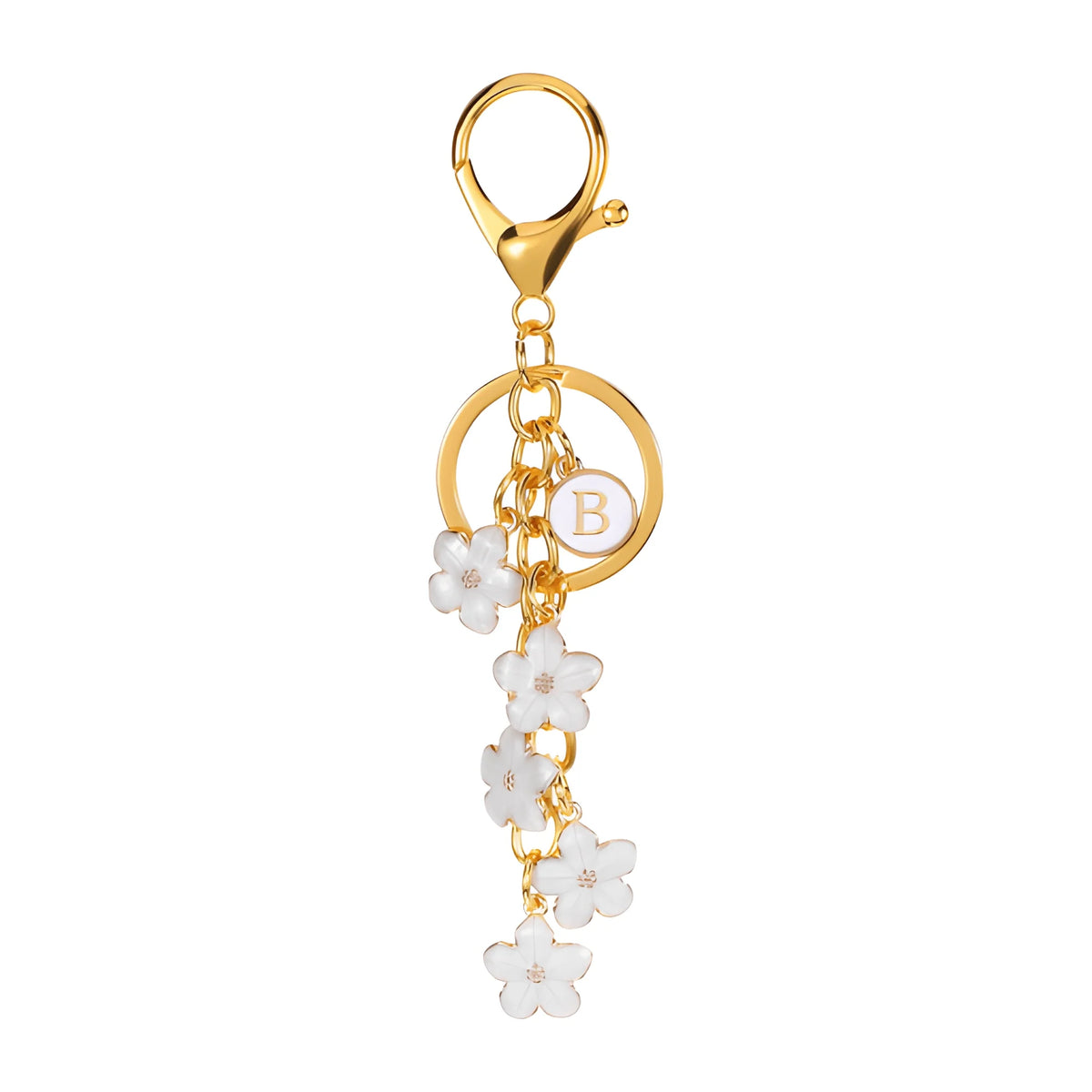 Lettera iniziale Fiore Margherita - Charm per borsa (Bianco)